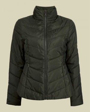 Khaki Ted Baker Renika Packaway Padded Jacket Jackets | US0000229