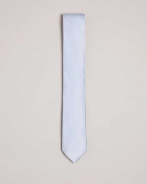 Light Blue Ted Baker Moorez Ottoman Silk Tie | US0002028