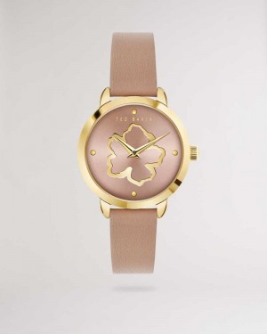 Light Brown Ted Baker Devasy Magnolia Watch With Vegan Leather Strap | US0002042