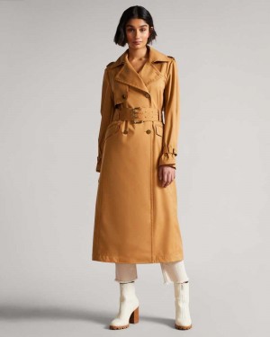 Light Brown Ted Baker Maaeve Double Faced Lightweight Trench Coat Coats | US0000204