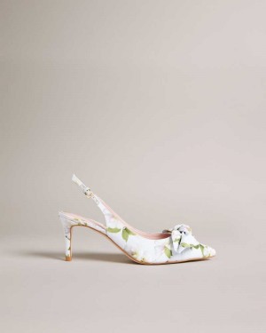 Light Green Ted Baker Krili Floral Slingback Court Heels | US0002110