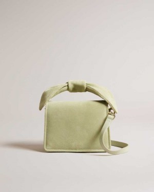 Light Green Ted Baker Niyah Soft Knot Bow Mini Cross Body Bag | US0001340