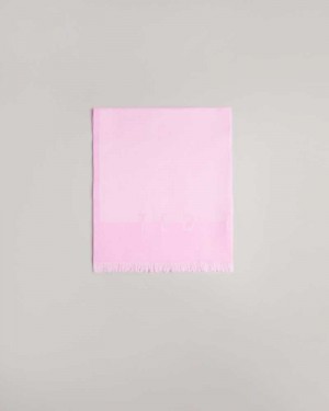 Light Pink Ted Baker Esteli Ted Baker Logo Long Scarf | US0001904