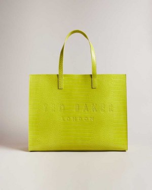 Lime Ted Baker Allicon Mock Croc Icon Tote Bag | US0001531