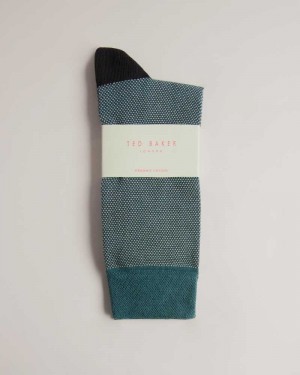 Medium Green Ted Baker Tedtext Semi Plain Socks | US0001917