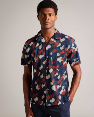 Multicoloured Ted Baker Goyt Seersucker Spot Print Shirt | US0000617