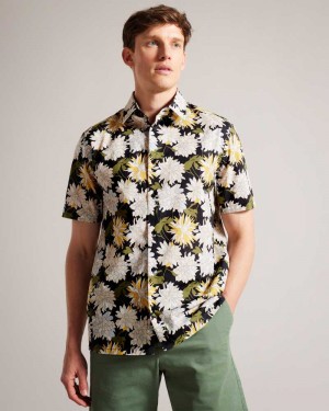 Multicoloured Ted Baker Sallins Short Sleeve Floral Shirt | US0000637