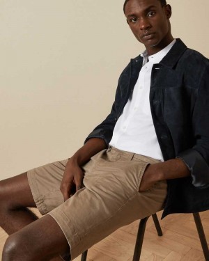 Natural Ted Baker Buenose Cotton Chino Shorts Chinos | US0001188