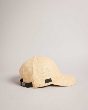 Natural Ted Baker Harpp Woven Raffia Cap Caps | US0001683