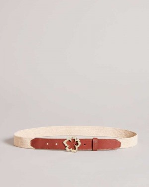 Natural Ted Baker Rylans Magnolia Buckle Belt | US0001656