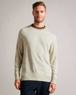 Natural Ted Baker Zylem Long Sleeve Soft Touch Sweatshirt | US0001015