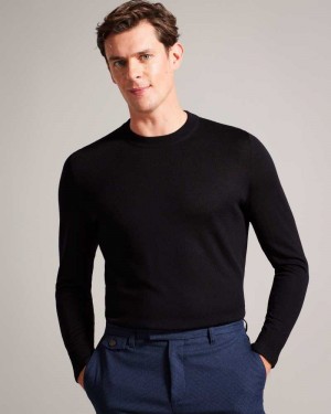 Navy Ted Baker Carnby Lightweight Wool Jumper | US0000370