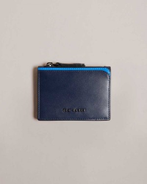 Navy Ted Baker Finnis Contrast Detail Card Holder Cardholders | US0001397