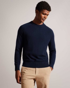 Navy Ted Baker Glant Pure Cashmere Jumper | US0000333