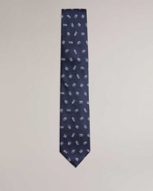 Navy Ted Baker Hubert Jacquard Camera Tie | US0002012