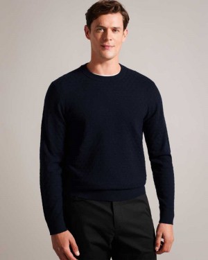 Navy Ted Baker Loung Long Sleeve T Knit Jumper | US0000335
