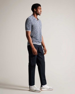 Navy Ted Baker Mikel Slim Fit Cargo Trousers | US0001144