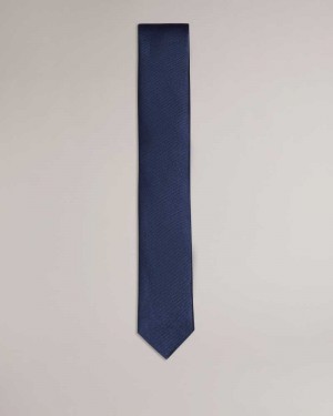 Navy Ted Baker Moorez Ottoman Silk Tie | US0002024