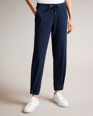 Navy Ted Baker Orthon Joggers With Pleated Cuff | US0001157