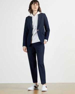 Navy Ted Baker Rraet Slim Tailored Trousers | US0001129