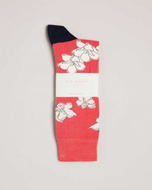 Orange Ted Baker Britesk Bright Floral Socks | US0001912