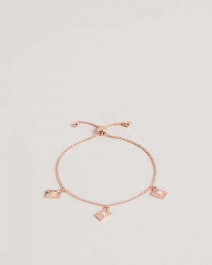 Pale Pink Ted Baker Larsela Love Letter Charm Bracelet Bracelets | US0001765