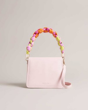 Pale Pink Ted Baker Maryse Knotted Handle Crossbody Bag | US0001287