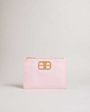 Pale Pink Ted Baker Tikila Statement Hardware Clutch | US0001263