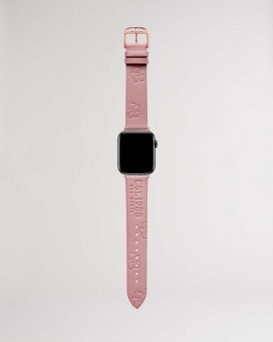 Pink Ted Baker Melanip Leather Magnolia Apple Watch Strap | US0002039