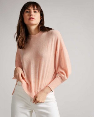 Pink Ted Baker Nicci Sleeve Detailed Jumper | US0000334