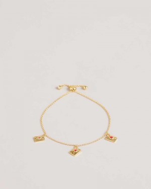 Red Ted Baker Larsela Love Letter Charm Bracelet Bracelets | US0001752