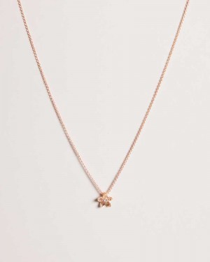 Rose Gold Colour Ted Baker Braddie Blossom Pendant Necklace Pendant Necklace | US0001877