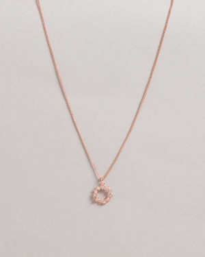 Rose Gold Colour Ted Baker Cresar Calypso Crystal Hoop Pendant Necklace Pendant Necklace | US0001851