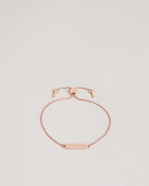 Rose Gold Colour Ted Baker Saraio Sparkle Bar Bracelet Bracelets | US0001761