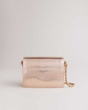 Rose Gold Ted Baker Libbe Leather Crossbody Bag | US0001353