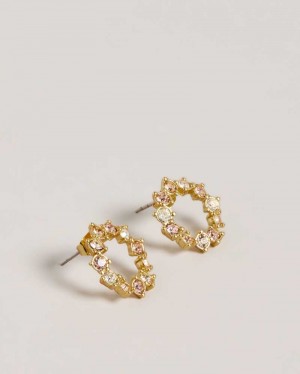 SH PL GOLD Ted Baker Cresina Crystal Hoop Stud Earrings Earrings | US0001781