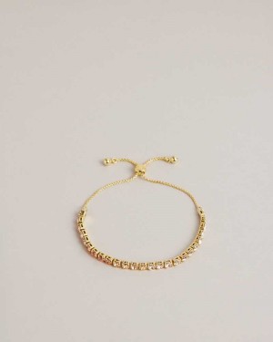 SH PL GOLD Ted Baker Melrah Crystal Drawstring Bracelet Bracelets | US0001766