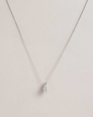 Silver Colour Ted Baker Sorayaa Crystal Shell Pendant Necklace Pendant Necklace | US0001873