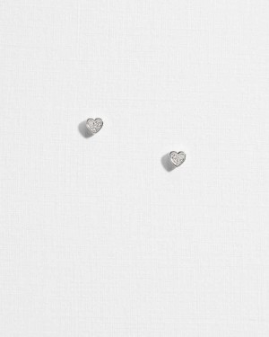 Silver Ted Baker Neenia Nano Heart Stud Earrings Earrings | US0001808