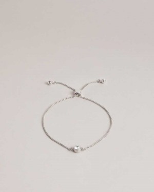 Silver Ted Baker Sarsaa Crystal Charm Bracelet Bracelets | US0001741