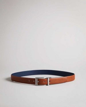 Tan Ted Baker Karmer Reversible Leather Belt | US0001634