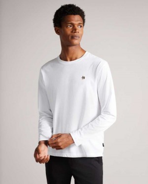 White Ted Baker Canada Long Sleeve T-Shirt | US0000876