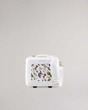 White Ted Baker Raide Scattered Bouquet Vanity Case | US0001483