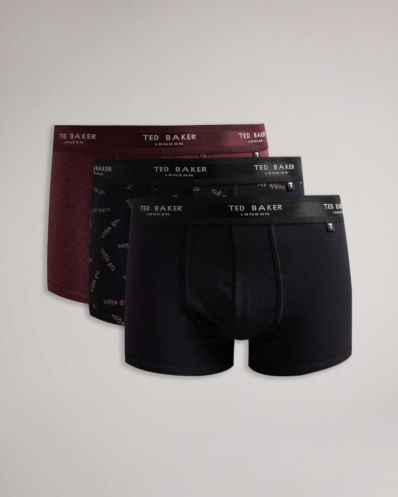 Assorted Ted Baker Kabel Three Pack Of Assorted Cotton Trunks | US0001226