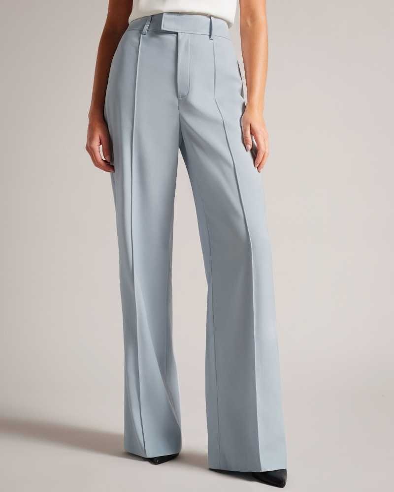 Baby Blue Ted Baker Hildiat High Waisted Wide Leg Trousers | US0001160