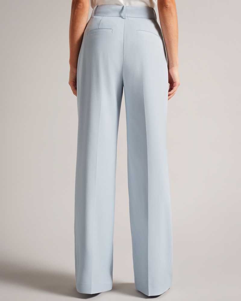 Baby Blue Ted Baker Hildiat High Waisted Wide Leg Trousers | US0001160