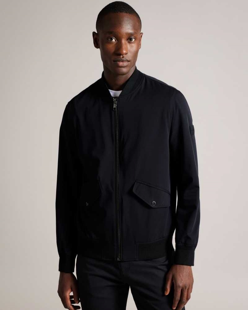 Black Ted Baker Albama Twill Bomber Jacket Jackets | US0000225