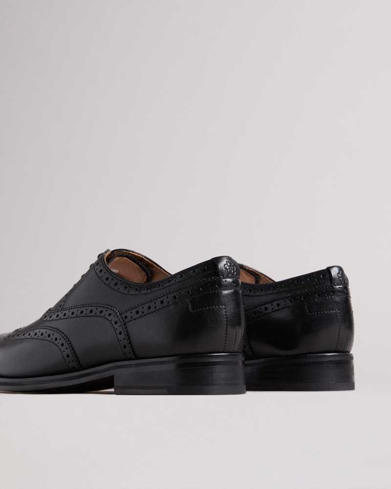 Black Ted Baker Amaiss Formal Leather Brogue Shoes | US0002088