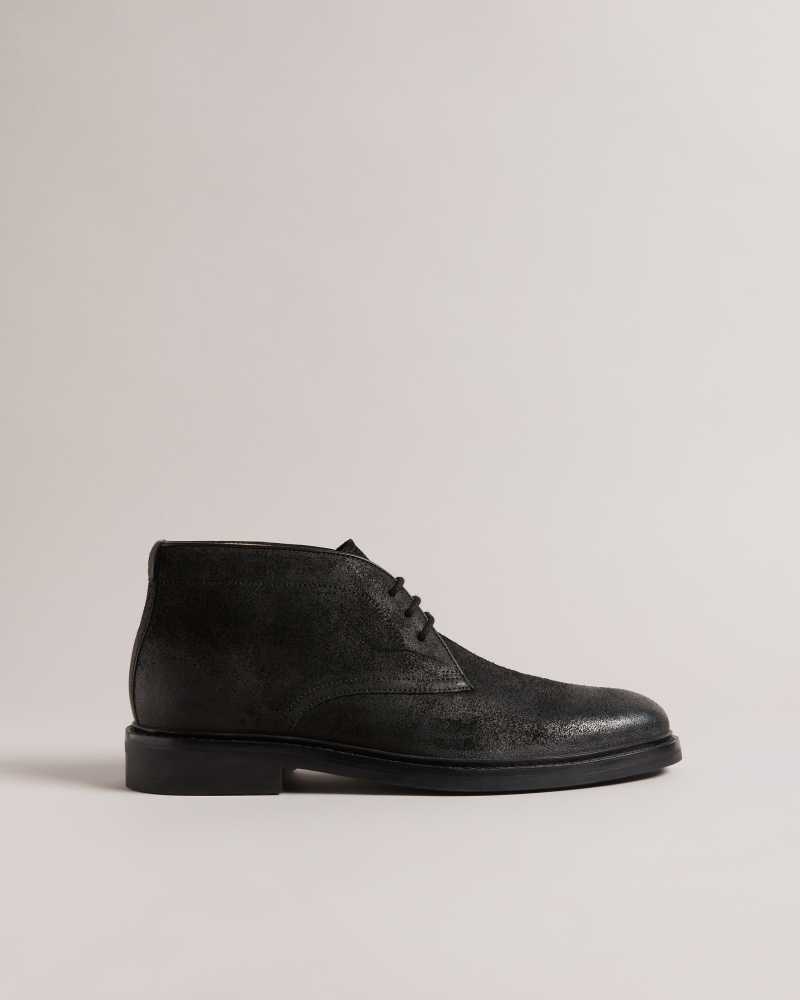 Black Ted Baker Anddrew Polished Suede Chukka Boots | US0002075