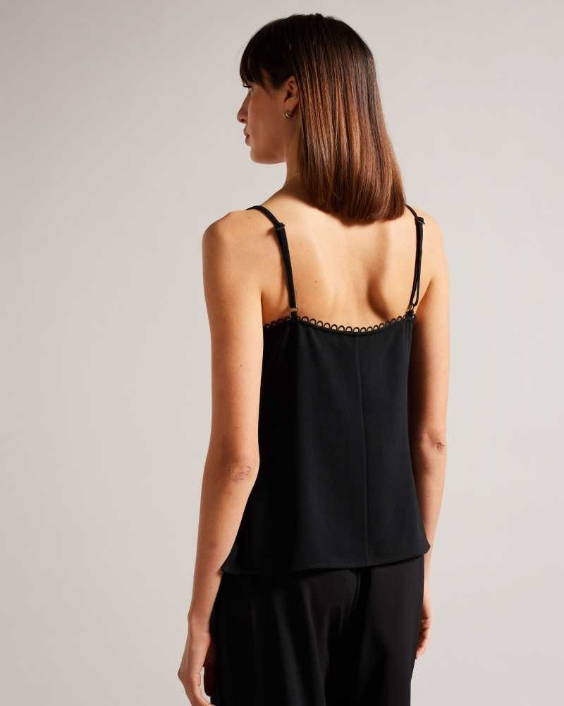 Black Ted Baker Andreno Strappy Cami With Looped Trims | US0001007